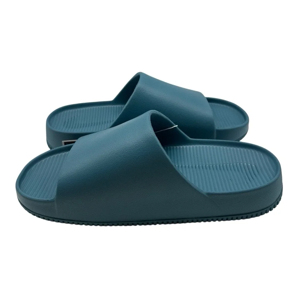 Nike Calm Slides‎ Mens Sz 12 Smokey Blue Slip On Sandals Flip Flops FD4116-005